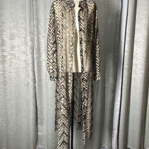 Women’s 16 Asymmetrical Brown/Black New York Extremes Duster  Cardigan